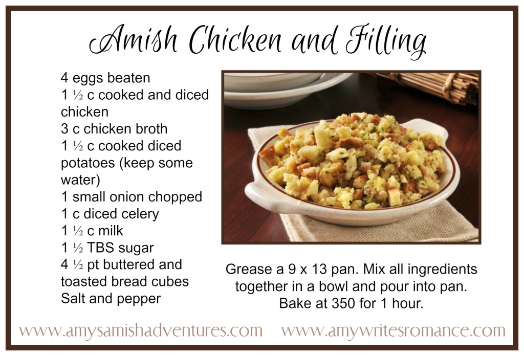 Amish chicken and filling Amy Lillard romance author